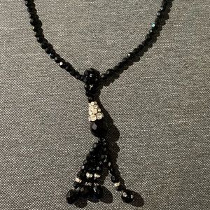 Long black necklace
